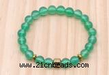CGB8862 8mm, 10mm green agate, drum & rondelle hematite beaded bracelets