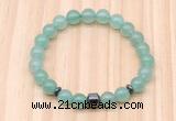 CGB8863 8mm, 10mm green aventurine, drum & rondelle hematite beaded bracelets