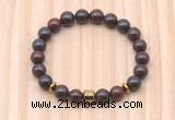 CGB8868 8mm, 10mm brecciated jasper, drum & rondelle hematite beaded bracelets