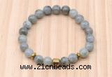 CGB8879 8mm, 10mm labradorite, drum & rondelle hematite beaded bracelets