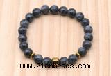 CGB8880 8mm, 10mm black labradorite, drum & rondelle hematite beaded bracelets