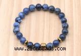 CGB8885 8mm, 10mm sodalite, drum & rondelle hematite beaded bracelets