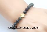 CGB8901 8mm, 10mm dragon blood jasper & cross hematite power beads bracelets