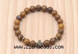 CGB8929 8mm, 10mm elephant skin jasper, cross & rondelle hematite beaded bracelets