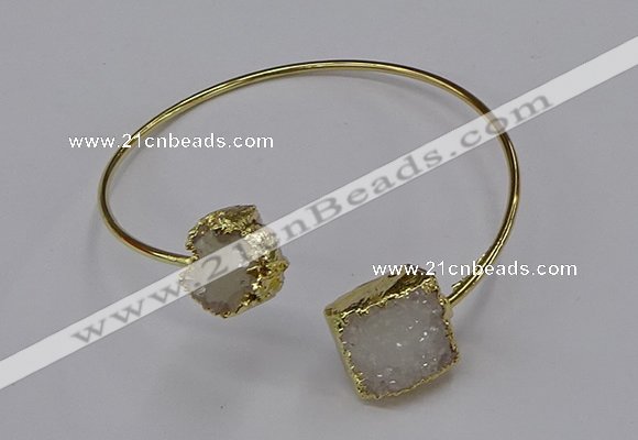 CGB895 12mm - 14*15mm freeform druzy agate gemstone bangles