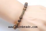 CGB8959 8mm, 10mm elephant skin jasper & rondelle hematite beaded bracelets