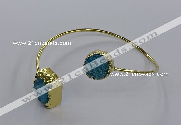 CGB898 12mm - 14*15mm freeform druzy agate gemstone bangles