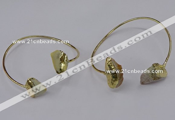 CGB902 12*16mm - 15*20mm freeform fish fossil bangles wholesale