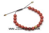 CGB9027 8mm, 10mm red jasper & drum hematite adjustable bracelets