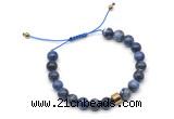 CGB9045 8mm, 10mm sodalite & drum hematite adjustable bracelets