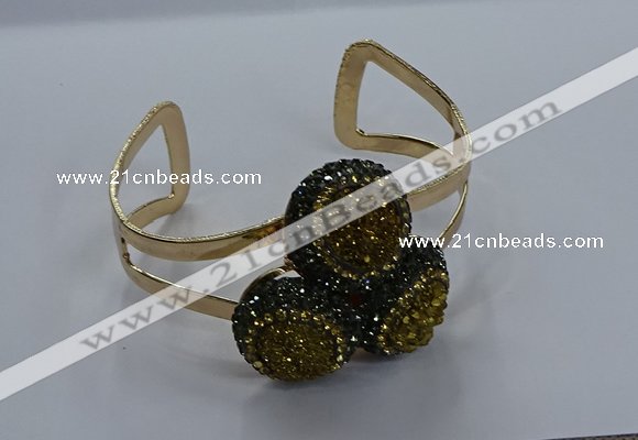 CGB907 20mm - 22mm coin druzy agate gemstone bangles wholesale