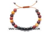 CGB9075 8mm, 10mm mookaite & drum hematite adjustable bracelets