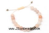 CGB9104 8mm, 10mm pink aventurine & rondelle hematite adjustable bracelets