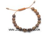 CGB9109 8mm, 10mm elephant skin jasper & rondelle hematite adjustable bracelets