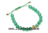 CGB9142 8mm, 10mm green agate & cross hematite adjustable bracelets