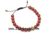 CGB9147 8mm, 10mm red jasper & cross hematite adjustable bracelets