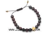 CGB9148 8mm, 10mm brecciated jasper & cross hematite adjustable bracelets