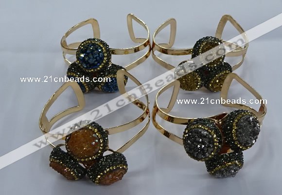 CGB915 20mm - 22mm coin druzy agate gemstone bangles wholesale