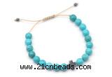 CGB9166 8mm, 10mm turquoise & cross hematite adjustable bracelets