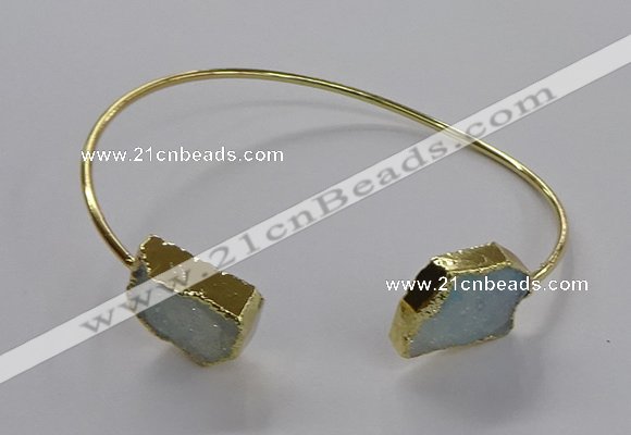 CGB918 13*18mm - 15*20mm freeform druzy agate gemstone bangles