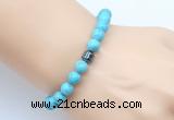 CGB9237 8mm, 10mm blue howlite & drum hematite power beads bracelets