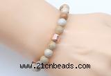 CGB9239 8mm, 10mm fossil coral & drum hematite power beads bracelets