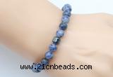 CGB9241 8mm, 10mm blue spot stone & drum hematite power beads bracelets