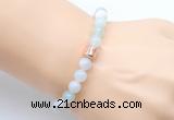 CGB9255 8mm, 10mm sea blue banded agate & drum hematite power beads bracelets