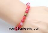 CGB9257 8mm, 10mm red banded agate & drum hematite power beads bracelets