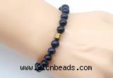 CGB9279 8mm, 10mm purple tiger eye & drum hematite power beads bracelets