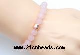 CGB9301 8mm, 10mm matte rose quartz & drum hematite power beads bracelets