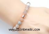 CGB9305 8mm, 10mm matte sunstone & drum hematite power beads bracelets