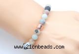 CGB9306 8mm, 10mm matte amazonite & drum hematite power beads bracelets