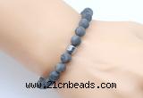 CGB9325 8mm, 10mm matte black labradorite & drum hematite power beads bracelets