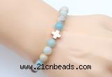 CGB9353 8mm, 10mm amazonite & cross hematite power beads bracelets