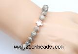 CGB9355 8mm, 10mm feldspar & cross hematite power beads bracelets