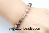 CGB9364 8mm, 10mm Australian zebra jasper & cross hematite power beads bracelets