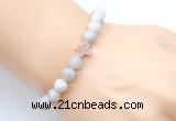 CGB9378 8mm, 10mm white crazy lace agate & cross hematite power beads bracelets