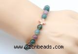 CGB9381 8mm, 10mm Indian agate & cross hematite power beads bracelets