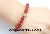 CGB9383 8mm, 10mm red agate & cross hematite power beads bracelets