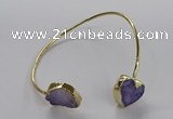 CGB939 15*20mm - 16*16mm freeform & heart druzy agate bangles