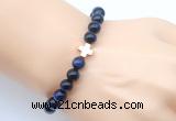 CGB9397 8mm, 10mm blue tiger eye & cross hematite power beads bracelets