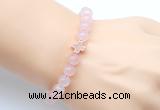 CGB9401 8mm, 10mm rose quartz & cross hematite power beads bracelets