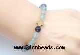 CGB9407 8mm, 10mm fluorite & cross hematite power beads bracelets