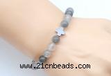 CGB9414 8mm, 10mm cloudy quartz & cross hematite power beads bracelets