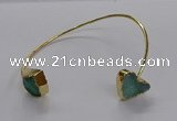 CGB942 15*20mm - 16*16mm freeform & heart druzy agate bangles