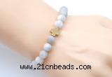 CGB9428 8mm, 10mm matte white crazy lace agate & cross hematite power beads bracelets