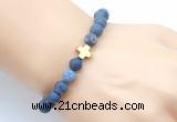 CGB9439 8mm, 10mm matte dumortierite & cross hematite power beads bracelets