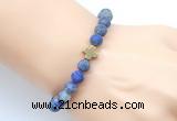 CGB9440 8mm, 10mm matte lapis lazuli & cross hematite power beads bracelets