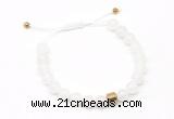 CGB9460 8mm, 10mm white jade & drum hematite adjustable bracelets